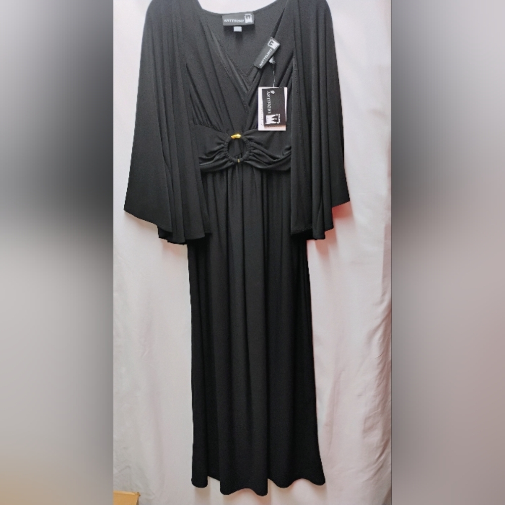 Antthony Originals Black Surplice Dress